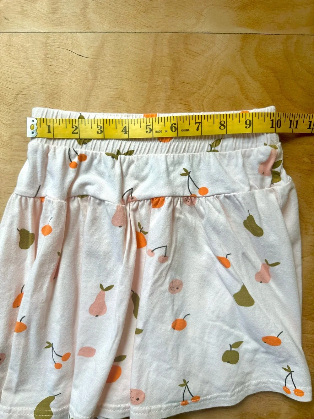 dot australia Girls Fruit Print Skirt Pink Pear Cherry Elastic Waist